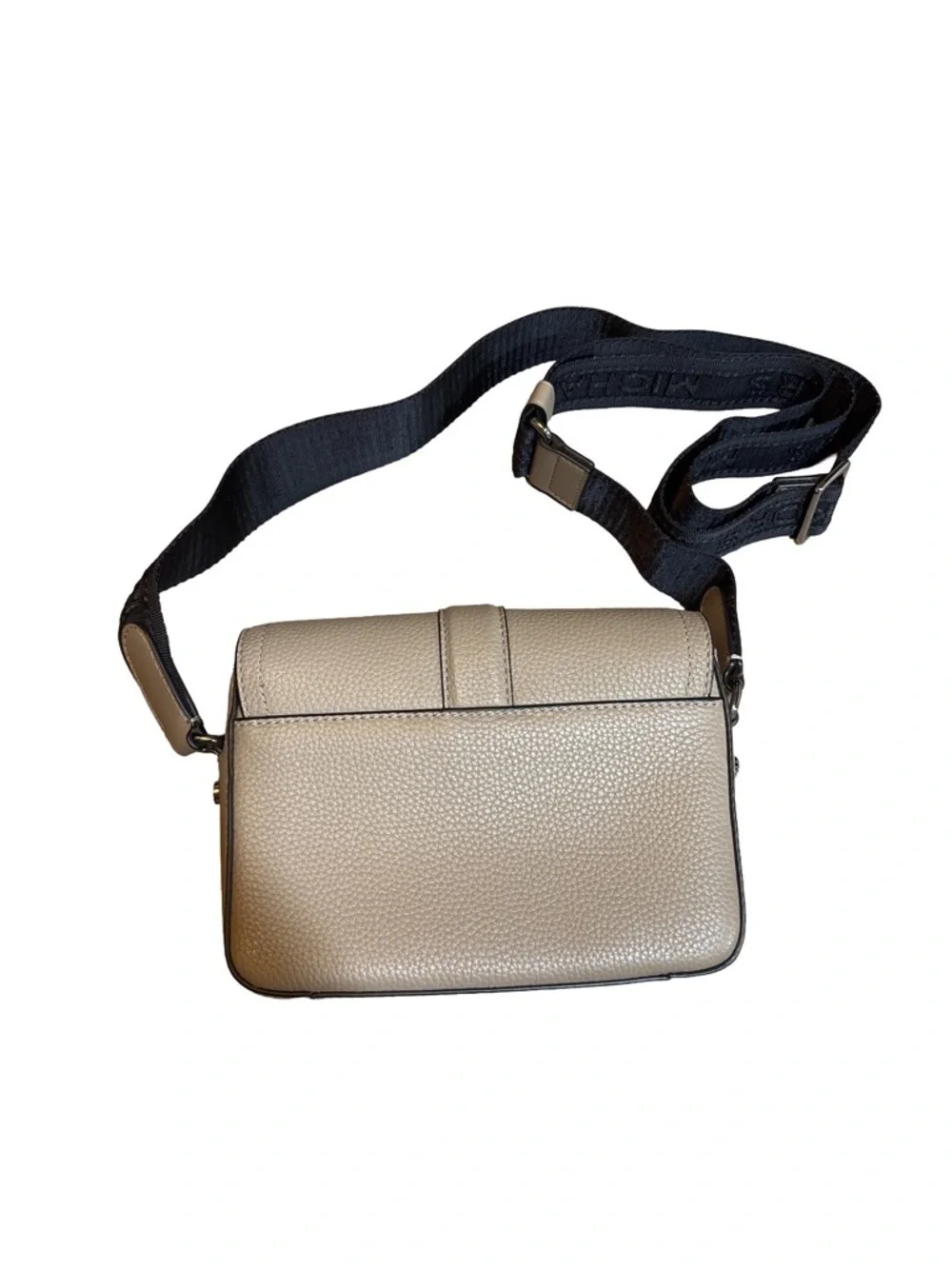 Michael Kors Beige Leather Messenger with Black Strap. NWOT